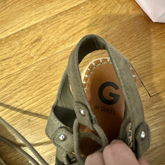G by Guess Brown and Green Lace-Up Sandals - Picture 4 of 4